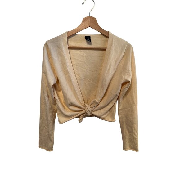 Gap Yellow Cropped Cardigan Sweater Women's Size M Top - Picture 1 of 8